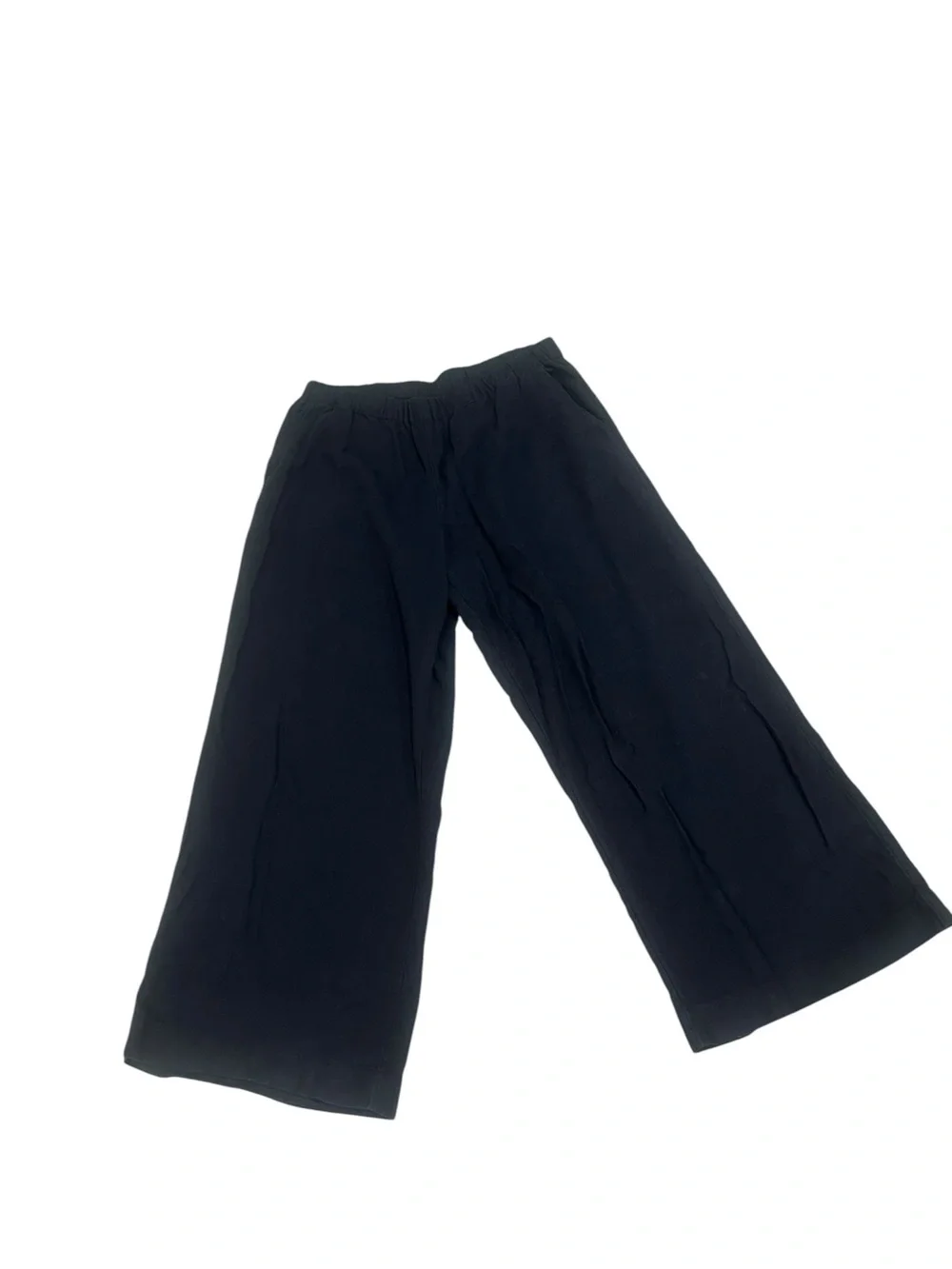 Caslon Black Wide-Leg linen blend pull on elastic waist pants comfy large petite